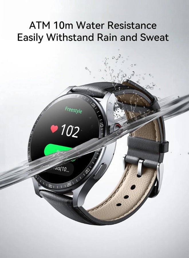 350 mAh 48mm JR-FC2 Pro Classic Series Smart Watches for Men & Women Smartwatch with Bluetooth Make/Answer Calls Fitness Modes and Sleep Modes Multi-app Message Reminder and languages Arabic, English Etc Moonlight Silver