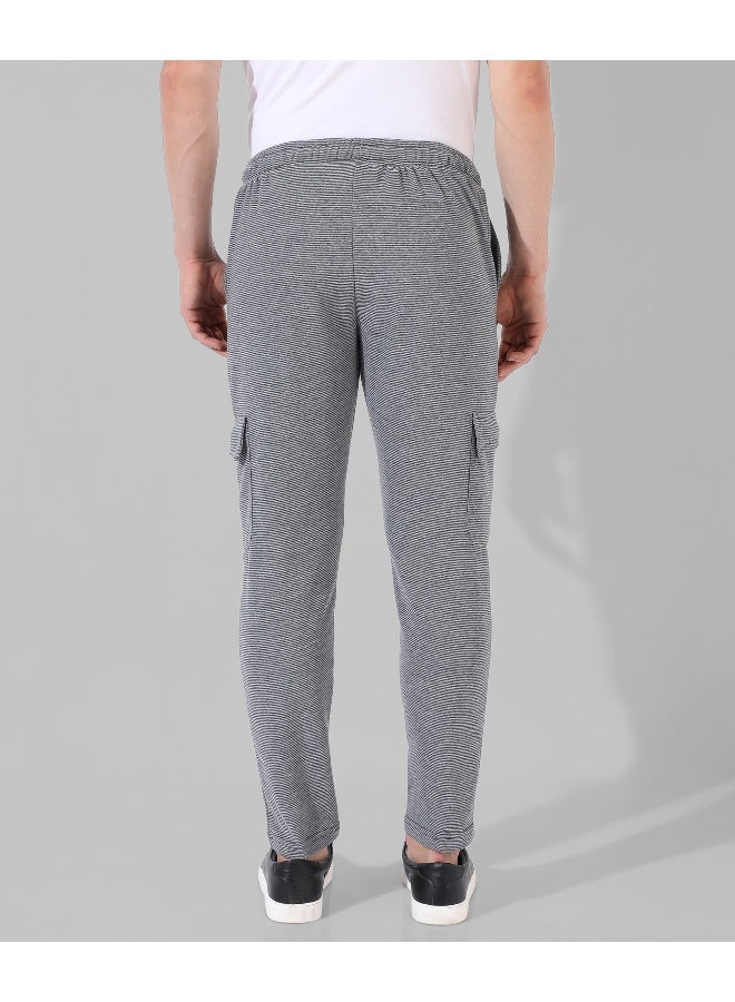 Men's Grey Solid Regular Fit Trackpants