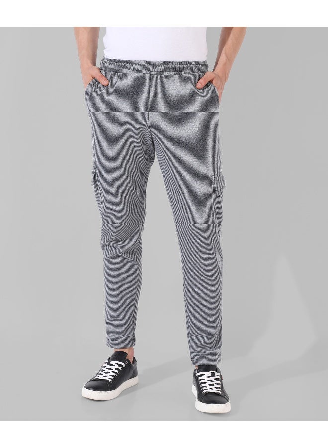 Men's Grey Solid Regular Fit Trackpants