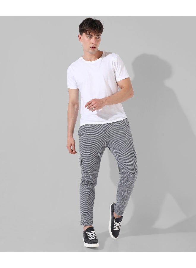 Men's Grey Solid Regular Fit Trackpants