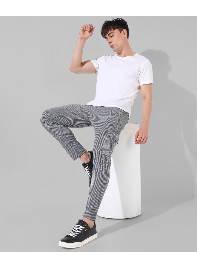 Men's Grey Solid Regular Fit Trackpants