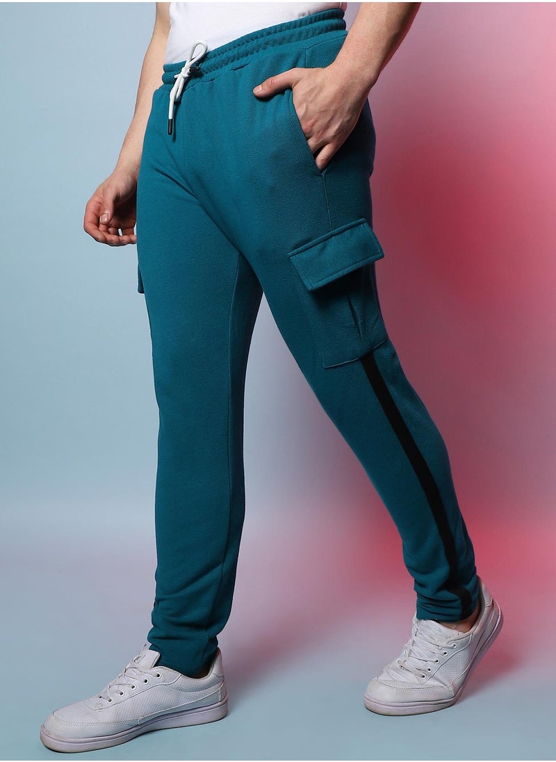 Men's Solid Blue Stylish & Evening Trackpant