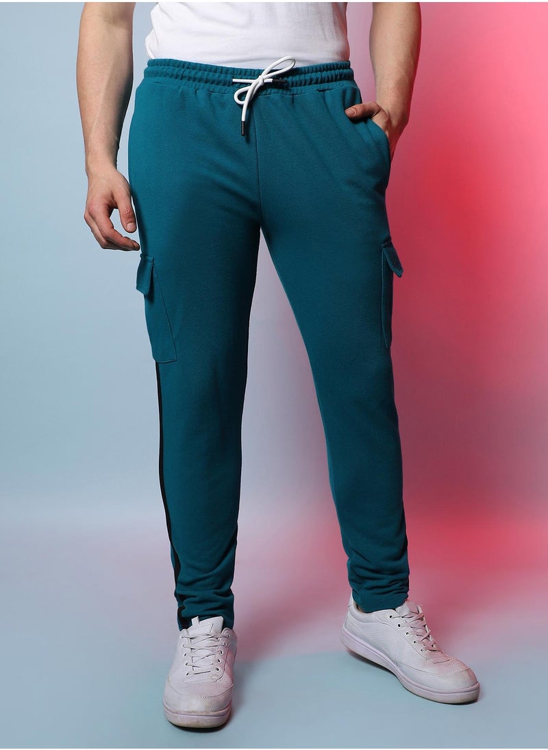 Men's Solid Blue Stylish & Evening Trackpant