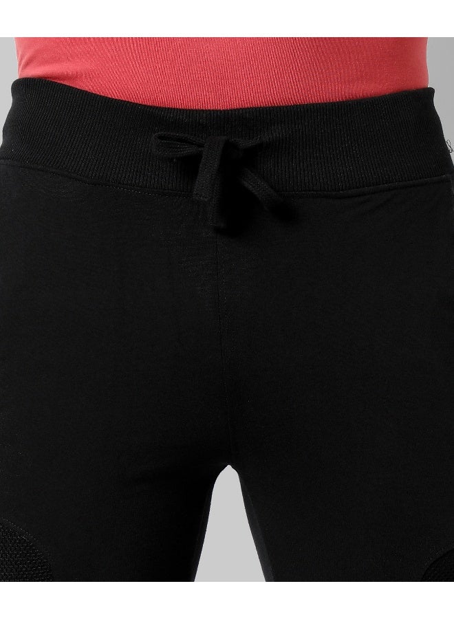 Men's Black Side Zip Regular Fit Trackpants