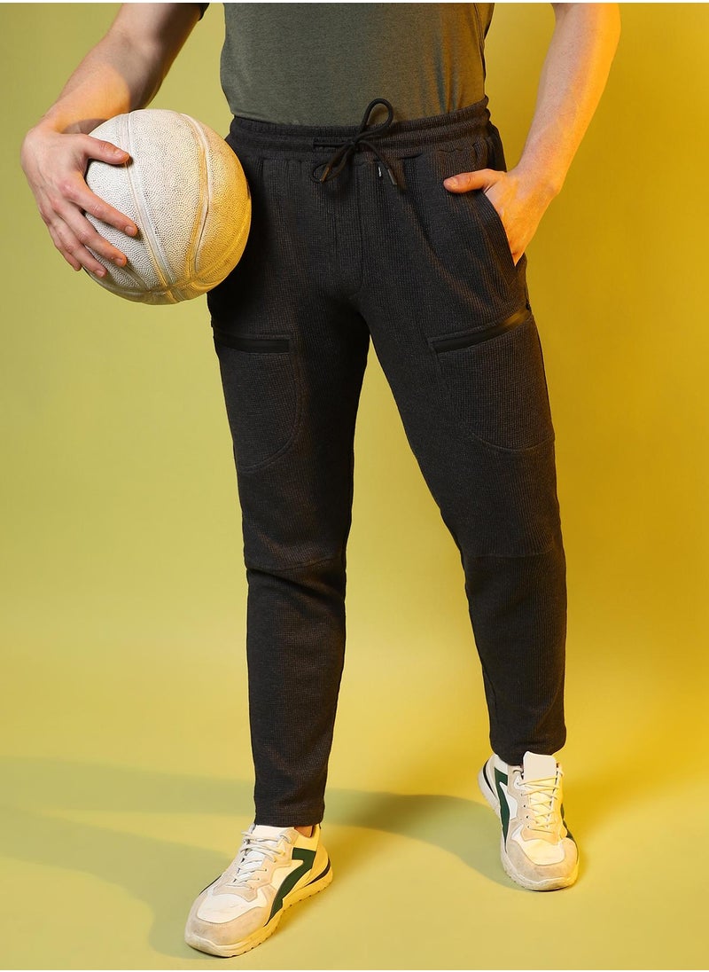 Men's Solid Charcoal Stylish & Evening Trackpant