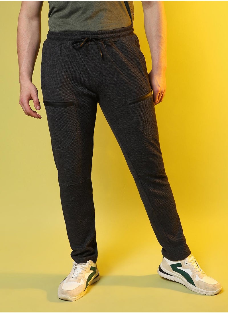 Men's Solid Charcoal Stylish & Evening Trackpant