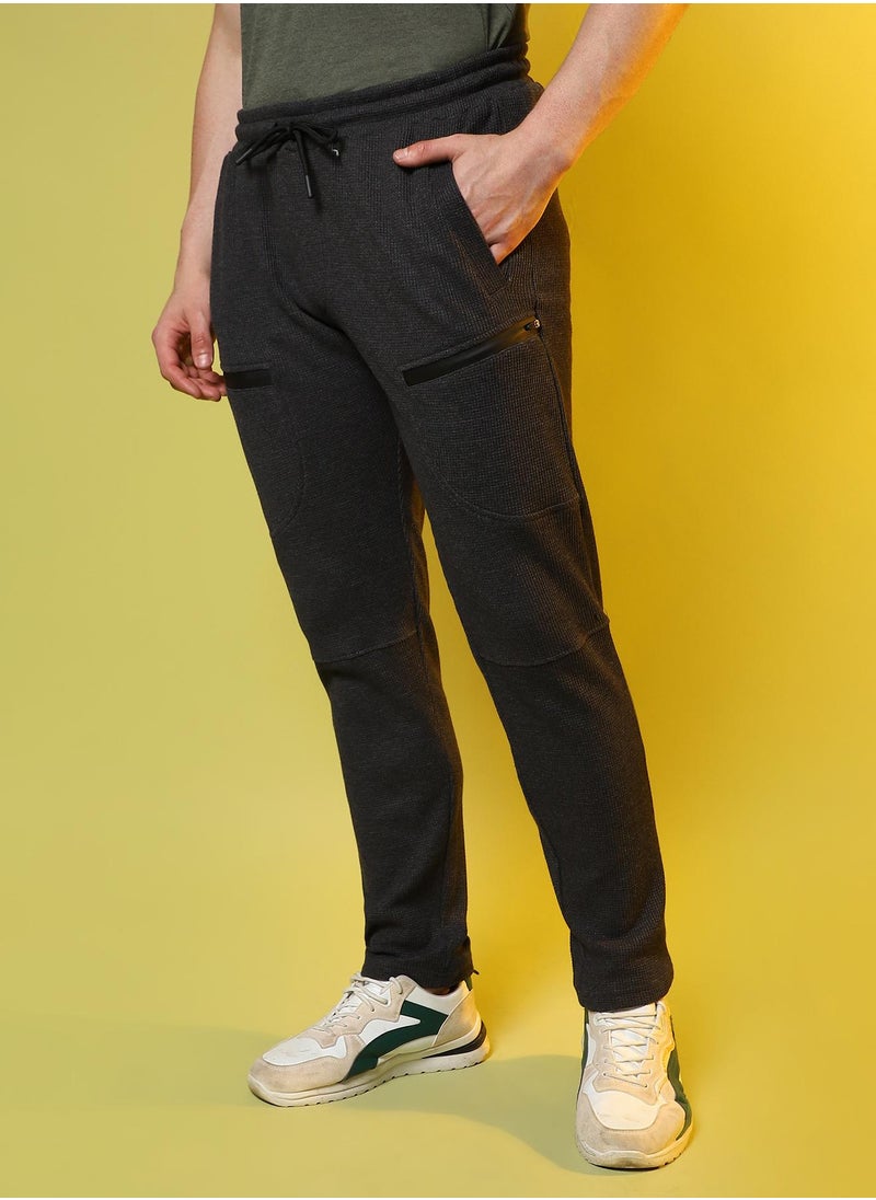 Men's Solid Charcoal Stylish & Evening Trackpant