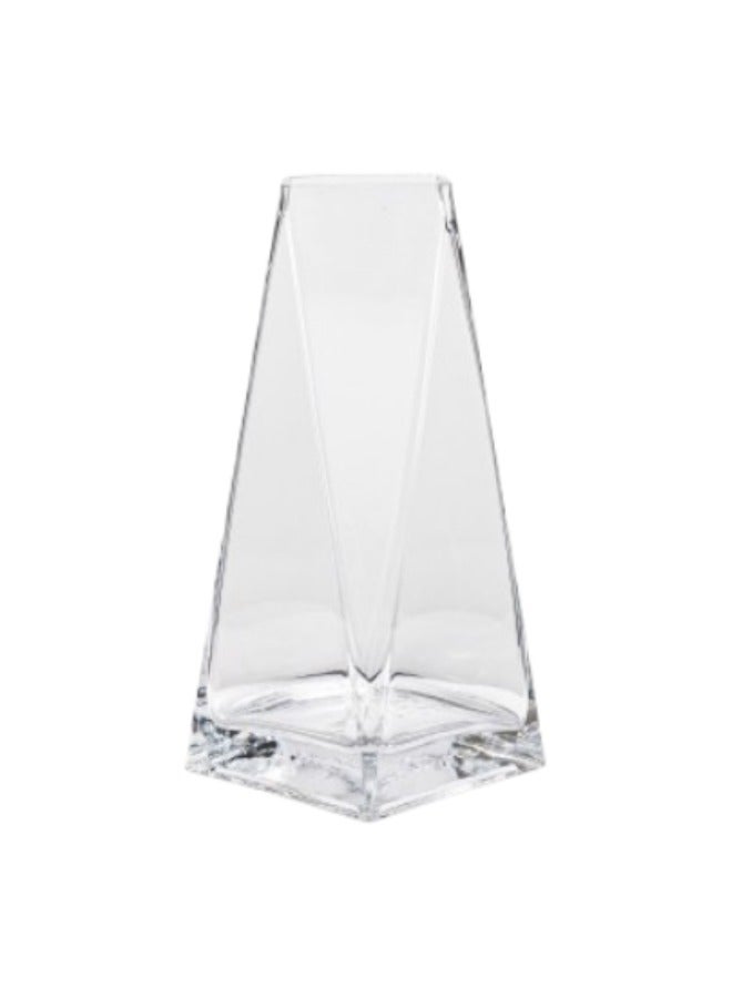 Glass Vase Geometric  Geometric glass vase with unique design, ideal for modern decor