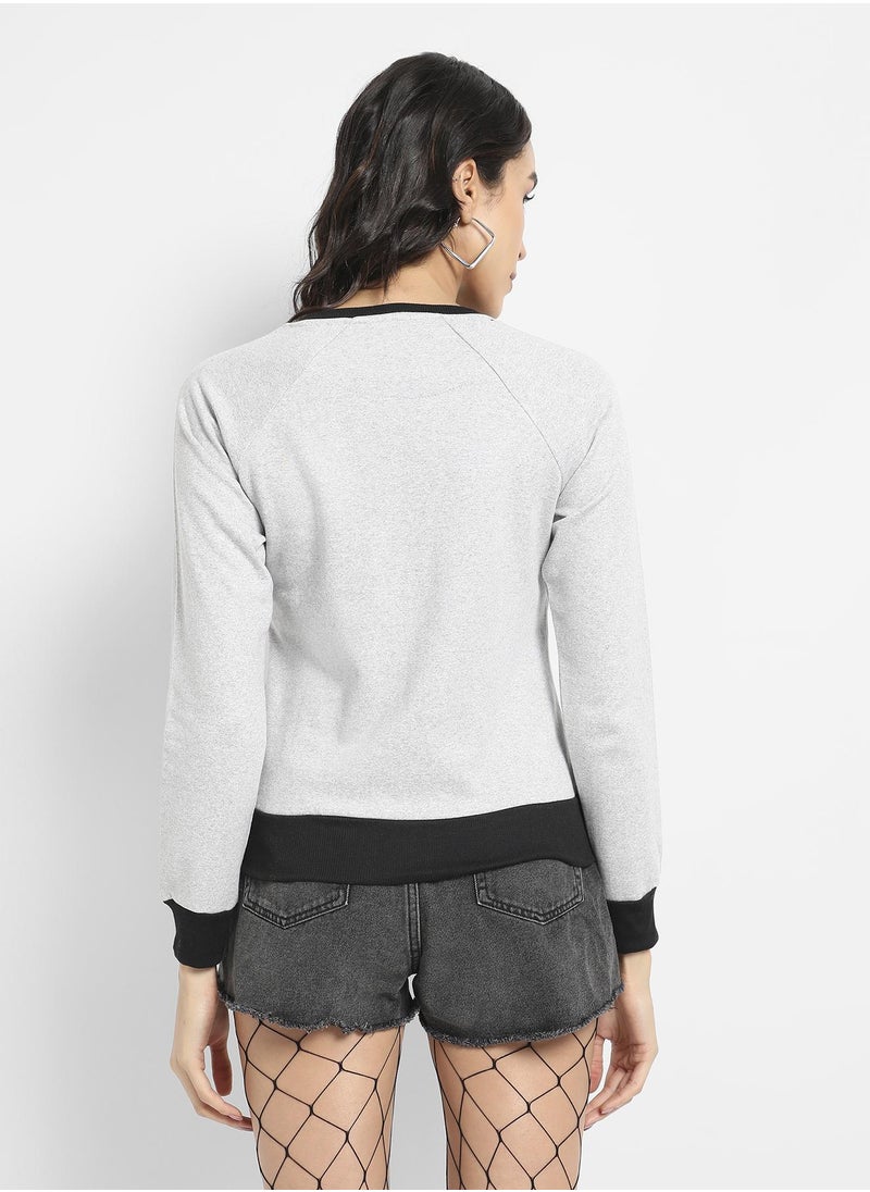 Women's Charcoal Grey Zip-Front Textured Hoodie