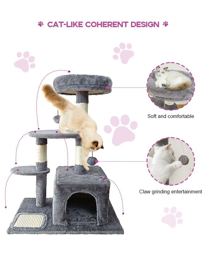 Cat Tree for Indoor Cats,Cat Tree Tower,Cat Bed,with Sisal Scratching Posts,Houses,Cats Activity Tower,Cat Furniture