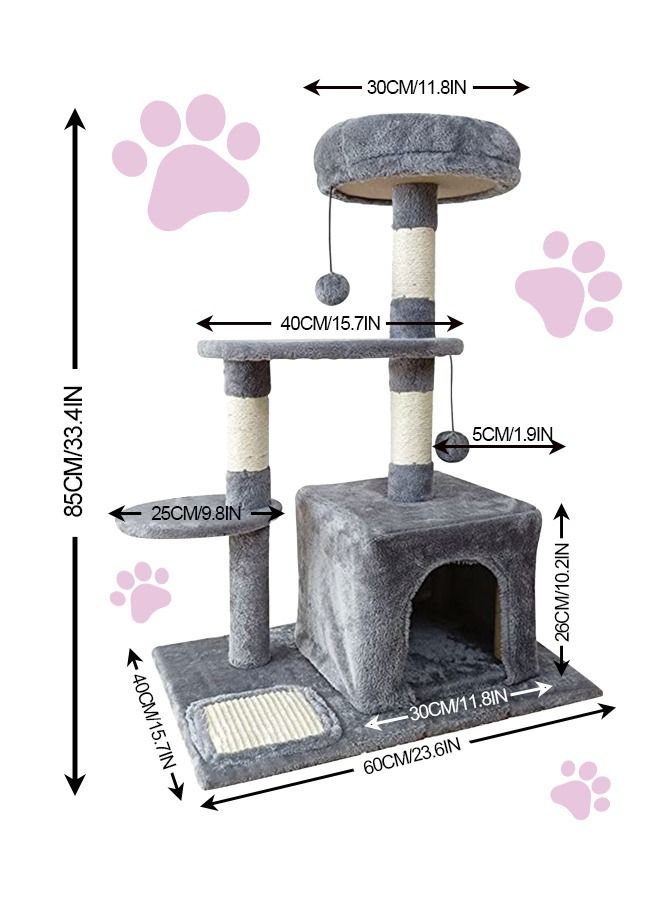 Cat Tree for Indoor Cats,Cat Tree Tower,Cat Bed,with Sisal Scratching Posts,Houses,Cats Activity Tower,Cat Furniture