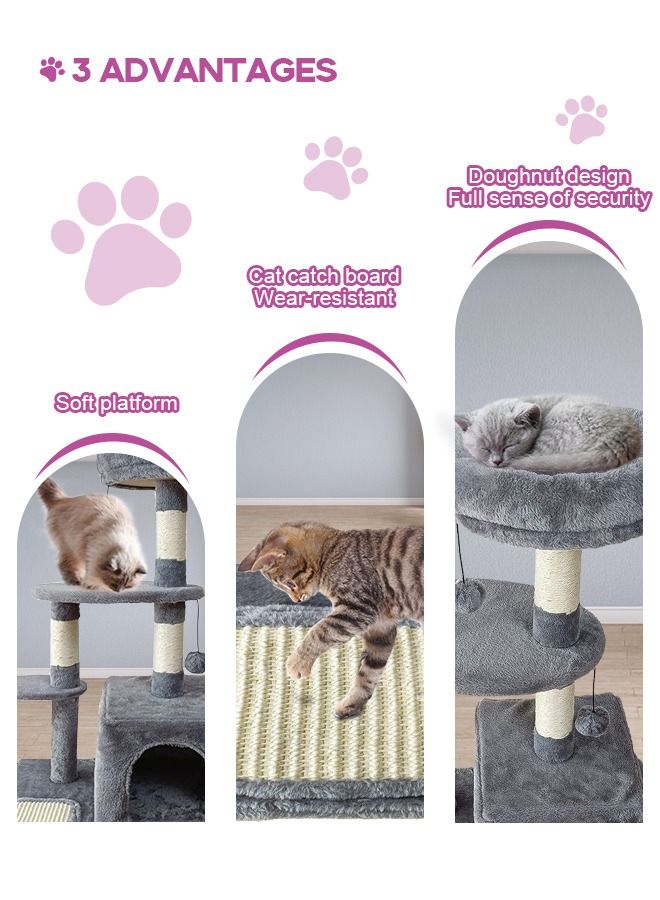 Cat Tree for Indoor Cats,Cat Tree Tower,Cat Bed,with Sisal Scratching Posts,Houses,Cats Activity Tower,Cat Furniture