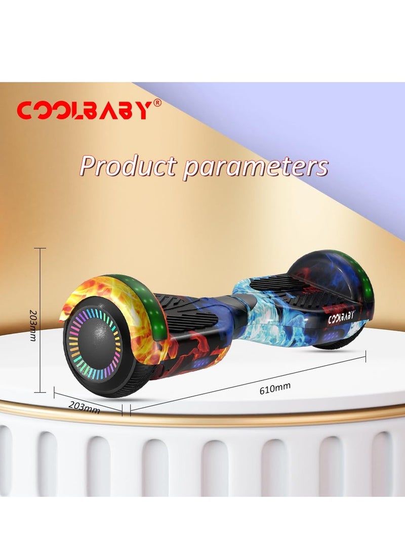 COOLBABY 6.5inch Smart Scooter 2 Wheels Self Scooter with Led Lights