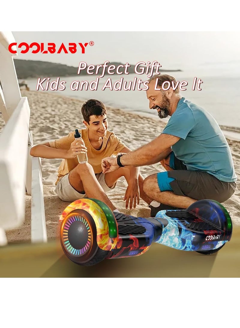 COOLBABY 6.5inch Smart Scooter 2 Wheels Self Scooter with Led Lights