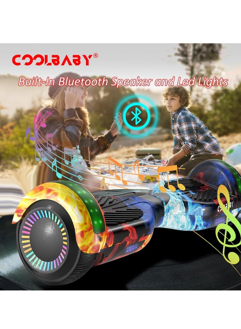 COOLBABY 6.5inch Smart Scooter 2 Wheels Self Scooter with Led Lights