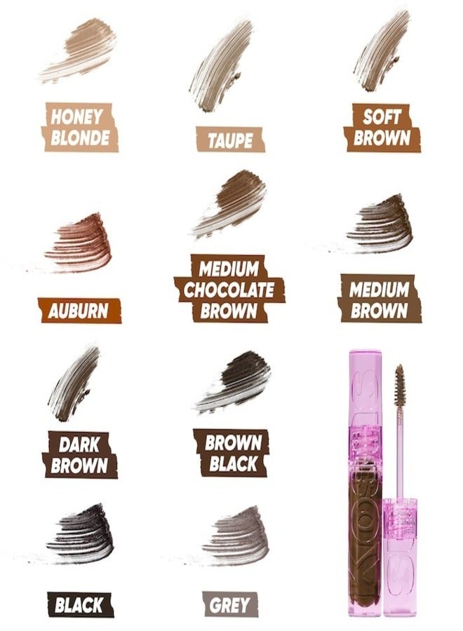 Kosas Air Brow Tinted Clean Volumizing Eyebrow Gel 3.7g - Medium Chocolate Brown - Warm Medium Brown Full, Fluffy & Defined Brows