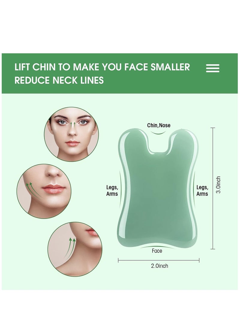 Gua Sha Massage Facial Tool Set,Guasha Massager Kit for Face and Body,Scraping Massage Board 4-Piece Set Physical Therapy,Gua-sha Comb Jade Stone Also be Used on The Chin,face,Neck