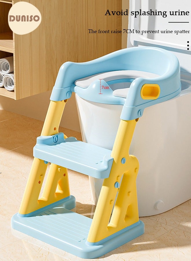 2-in-1 Kids Potty Training Toilet Seat with Step Stool Ladder,Toddlers-Comfortable Safe Potty Seat with Anti-Slip Pads Folding Ladder for Boys and Girls