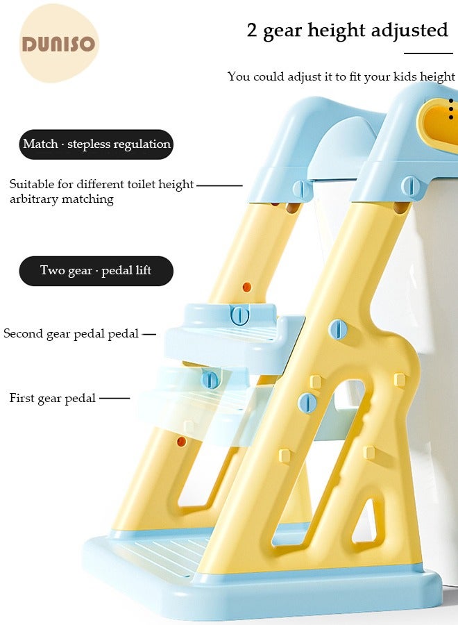 2-in-1 Kids Potty Training Toilet Seat with Step Stool Ladder,Toddlers-Comfortable Safe Potty Seat with Anti-Slip Pads Folding Ladder for Boys and Girls