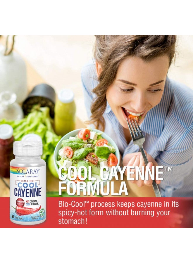 SOLARAY Extra Hot Cool Cayenne 100,000 HU | Healthy Digestion, Metabolism & Cardiovascular Support | 90 VegCaps