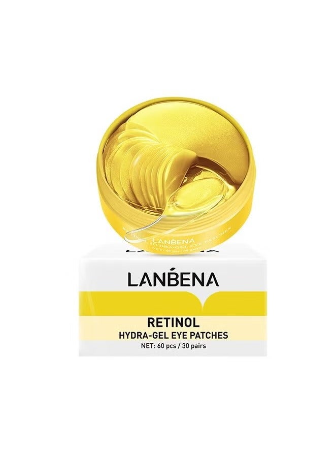 Retinol Hydra-Gel Eye Patches, Gold Under Eye Mask Retinol And Collagen, Under Eye Mask For Face Care, Eye Masks For Dark Circles And Puffiness, Under Eye Masks For Beauty And Personal Care 30 Pairs