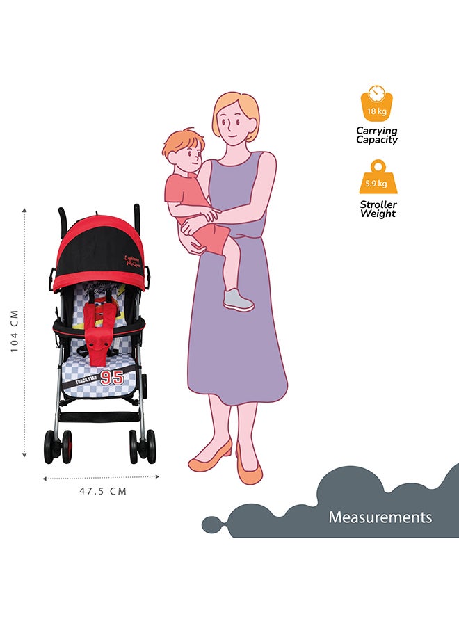 Cars Lightning McQueen Lightweight Adventure Stroller Plus Storage Cabin, 0 - 36 Months