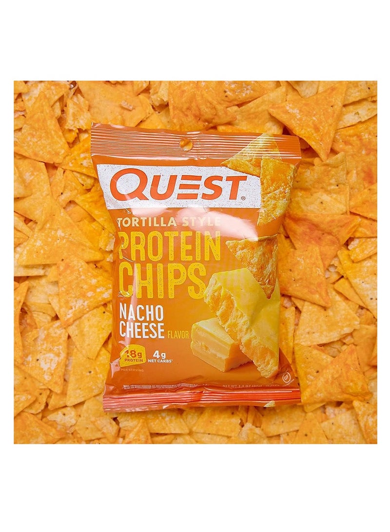 Quest Tortilla Style Protein Chips Nacho Cheese 32g Pack of 8