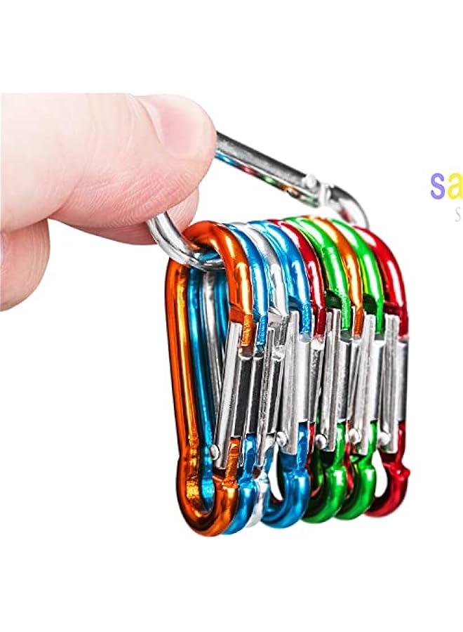 Carabiner Clips Aluminum Locking Carabiner Keychain Multi-Colored Carabiners Spring Snap Key Ring Key Hook for Outdoor,Hiking,Fishing,Traveling