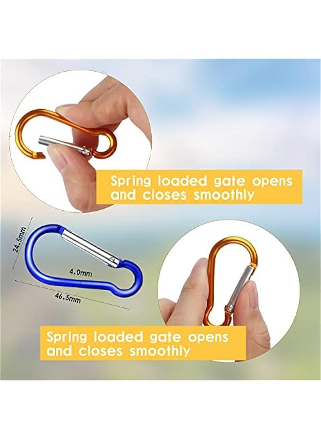 Carabiner Clips Aluminum Locking Carabiner Keychain Multi-Colored Carabiners Spring Snap Key Ring Key Hook for Outdoor,Hiking,Fishing,Traveling