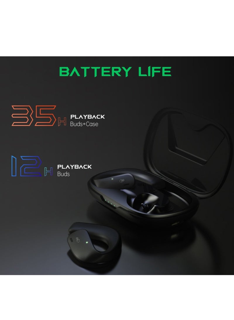 Comfortable Immersive Earphone With Open Ear Wireless Design, 35H Long Battery Life,5.3 Bluetooth Connectivity and IPX67 Water Resistance T20 - White