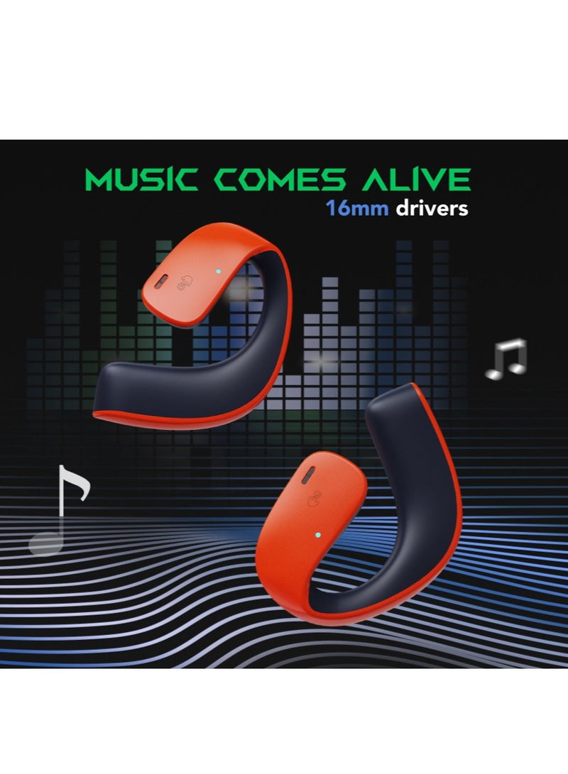Comfortable Immersive Earphone With Open Ear Wireless Design, 35H Long Battery Life,5.3 Bluetooth Connectivity and IPX67 Water Resistance T20 - White