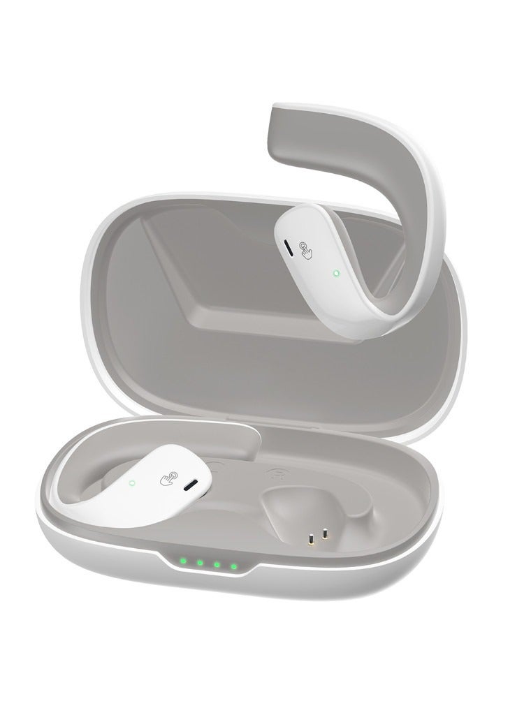 Comfortable Immersive Earphone With Open Ear Wireless Design, 35H Long Battery Life,5.3 Bluetooth Connectivity and IPX67 Water Resistance T20 - White