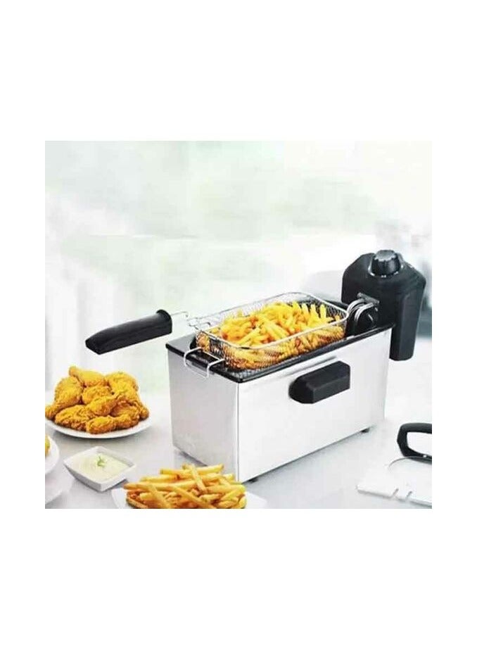 Sokany WJ-800 Professional Deep Fryer, 3 Liter, 2000 Watt, Silver