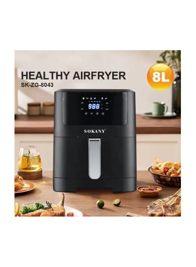 Sokany Digital Air Fryer 8 L Black 2000 Watt Sk-Zg-8043