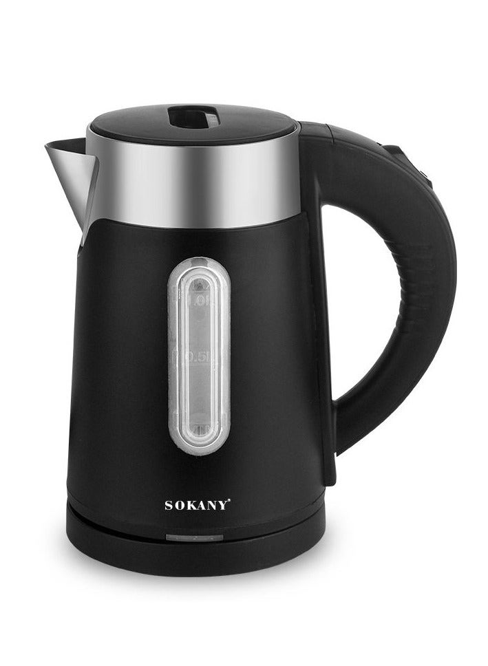 Sokany Electric Kettle 1 Liter, 1200 Watt, Black- SK-0808