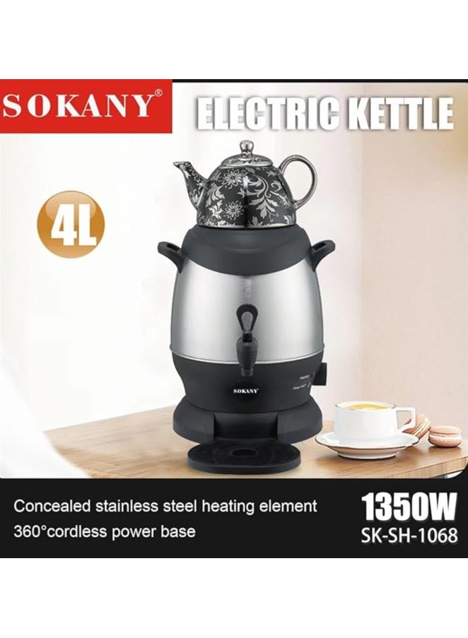 Electric Tea Kettle Samovar And Tea Maker Russian Turkish Kettle SAMOVAR 4 Litre 1350 Watt SK-SH-1068