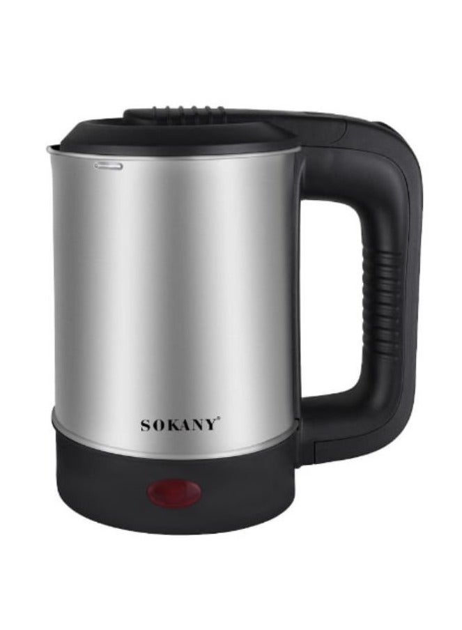 Sokany Electric Kettle - 600ml - 600 Watt, Stainless Steel Body - Sk-09023