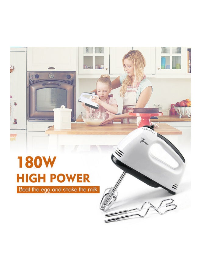 7 Gear Electric Egg Beater Automatic Hand Mixer Blender Plastics Rotating Push Whisk Cream Mixer Stirrer (220V) MH1068 White