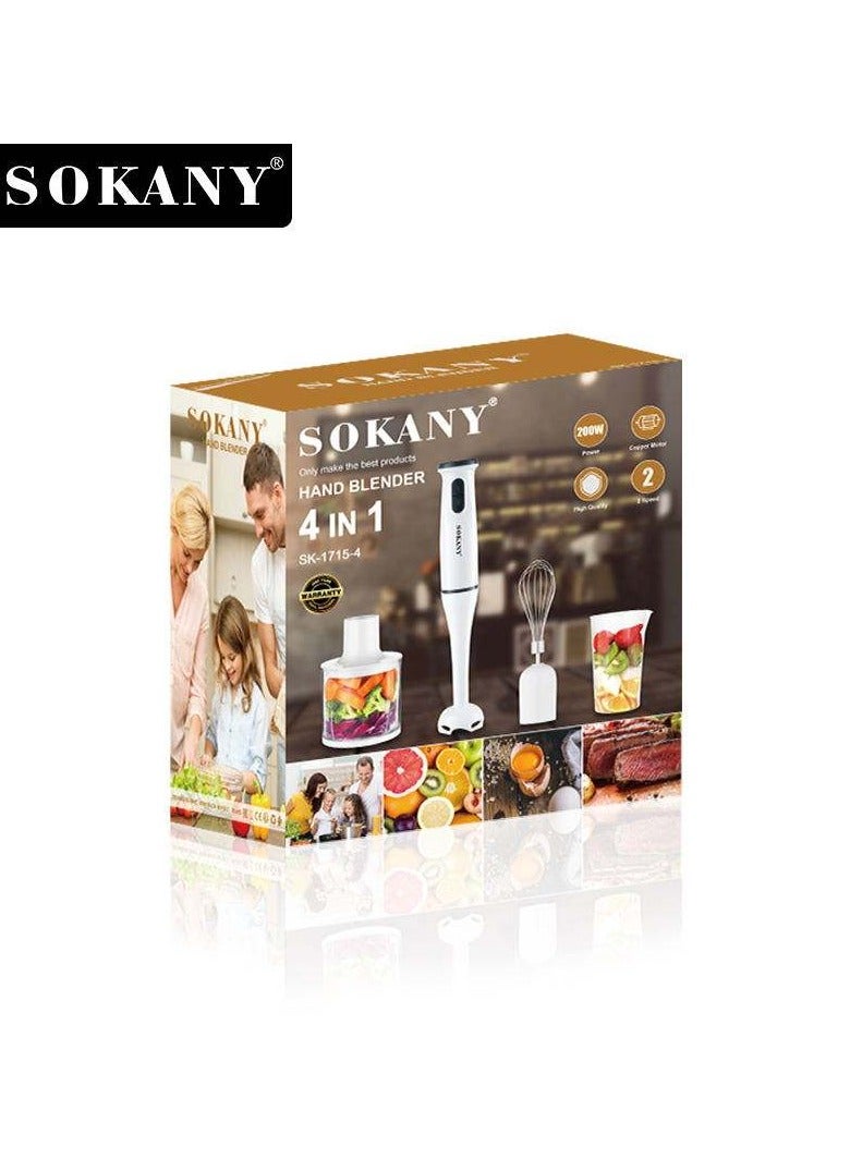 SOKANY SK-1718-4 hand blender electric kitchen appliance set baby food blender handheld egg mixer multifunctional food mixer