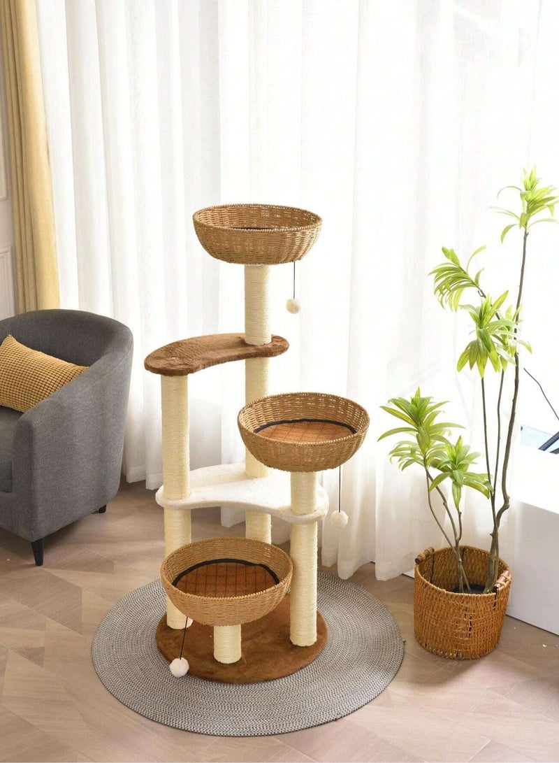 Cat Ceiling Tree Tower Large Cats Condo Tree Play Furniture Scratcher Perch Couch Bed Cat Climbing Frame