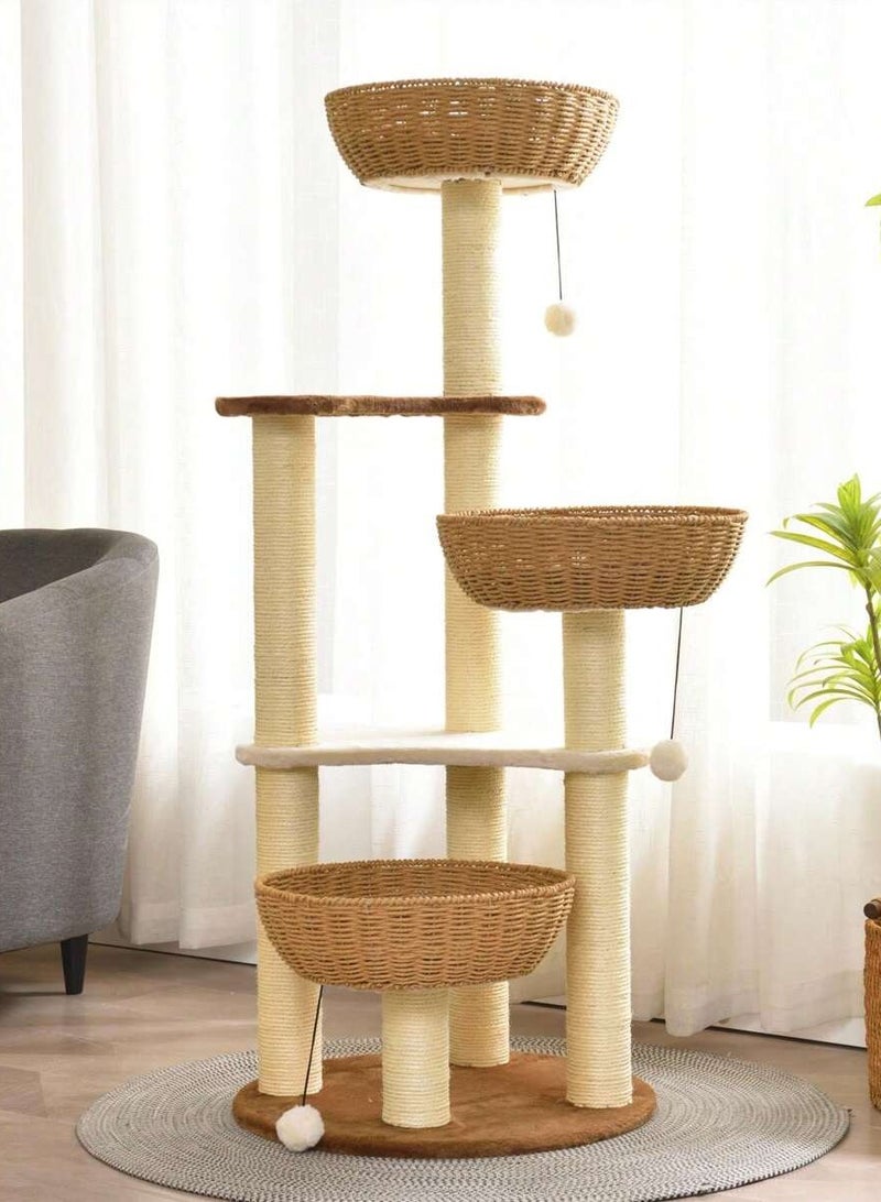 Cat Ceiling Tree Tower Large Cats Condo Tree Play Furniture Scratcher Perch Couch Bed Cat Climbing Frame