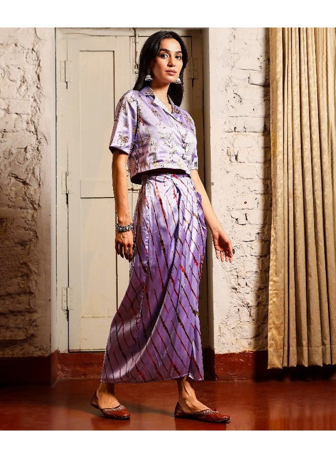 Women's Lavender Indie Palm Co-Ord Set