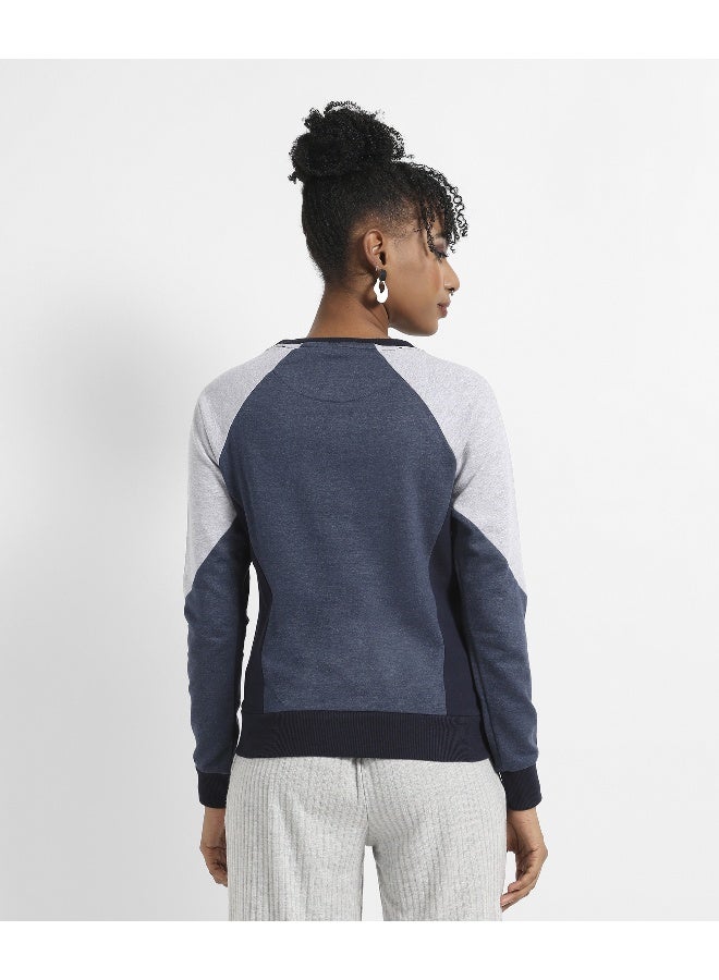 Women's Multicolour Raglan Sleeve Colourblock Sweatshirt