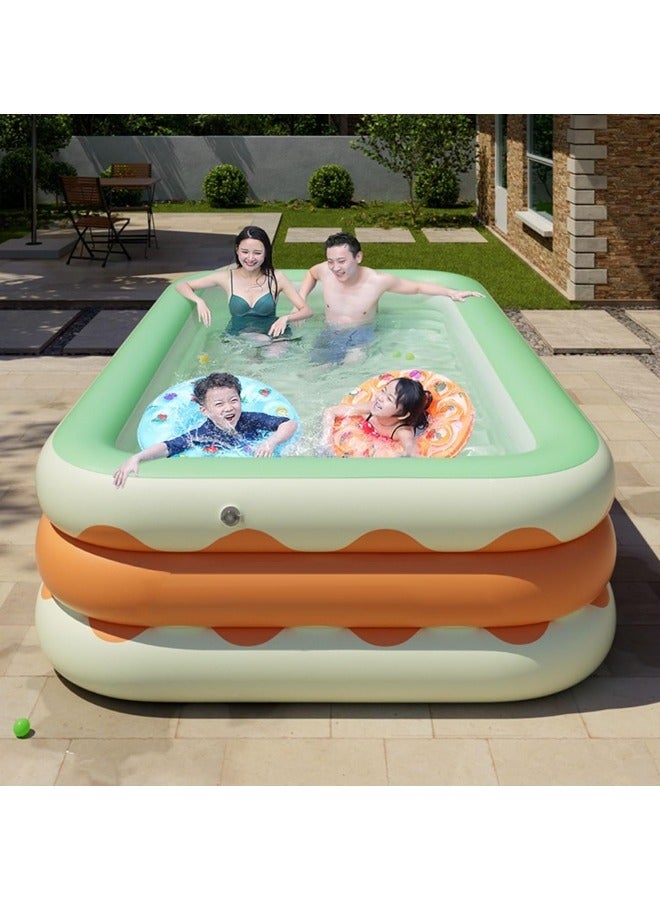 Inflatable Swimming Pool With Water Spray Toys,Inflatable Pool for Kids and Adults,Oversized Thickened Family Swimming Pool,3-layer Portable Inflatable Swimming Pool, 300*175*56cm