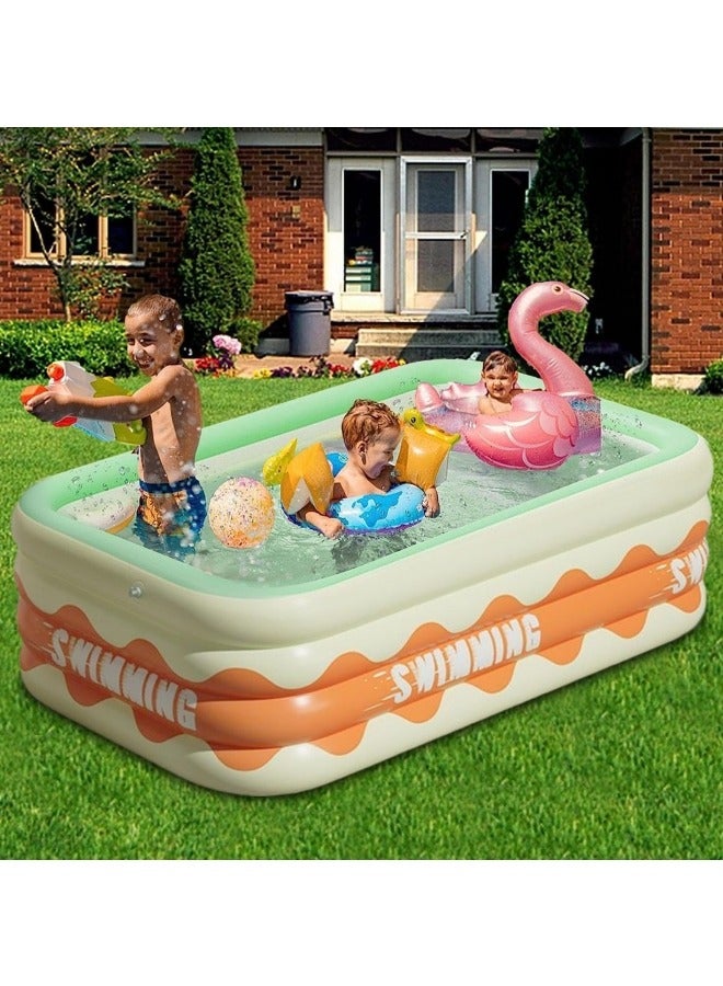 Inflatable Swimming Pool With Water Spray Toys,Inflatable Pool for Kids and Adults,Oversized Thickened Family Swimming Pool,3-layer Portable Inflatable Swimming Pool, 300*175*56cm