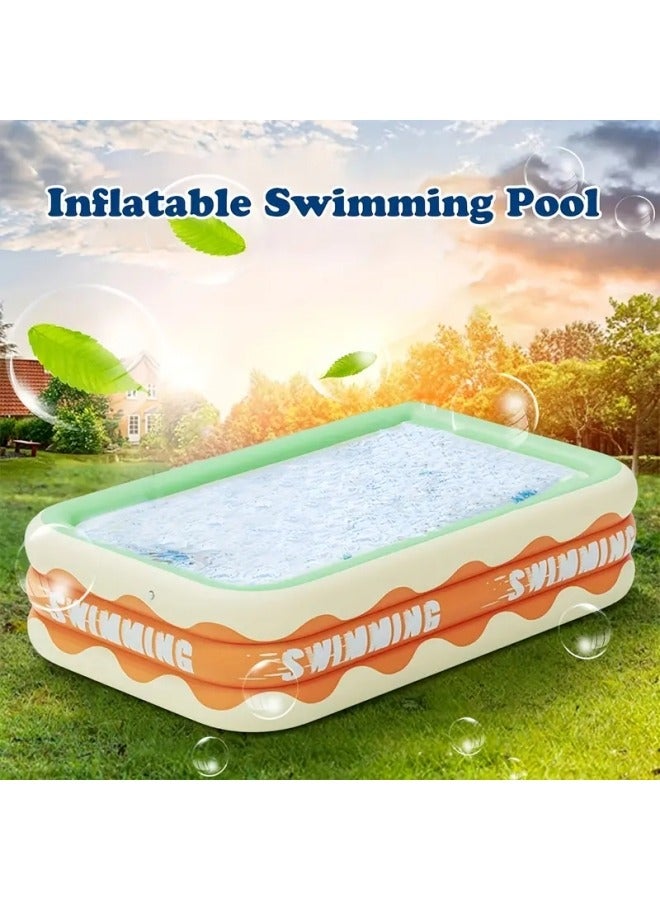 Inflatable Swimming Pool With Water Spray Toys,Inflatable Pool for Kids and Adults,Oversized Thickened Family Swimming Pool,3-layer Portable Inflatable Swimming Pool, 300*175*56cm