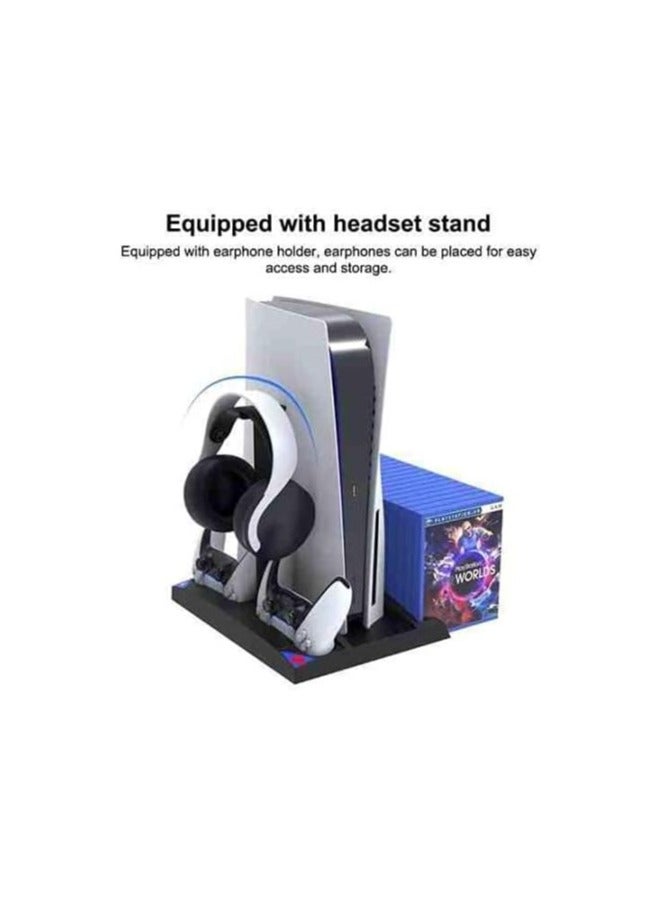 IPega 6 in 1 Game Vertical Stand Multifunctional Cooling Fan Charging Base For PS5