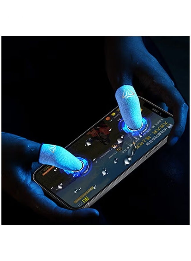 4 Piece Gaming Finger Sleeve Gloves - Gaming Finger Sleeve 0.25mm Fiber Seamless Thumbtip Sleeve for Mobile Gaming Sweat Resistant for PUBG/Cod/LOL/ROS Gaming Finger Sleeve (with Box)
