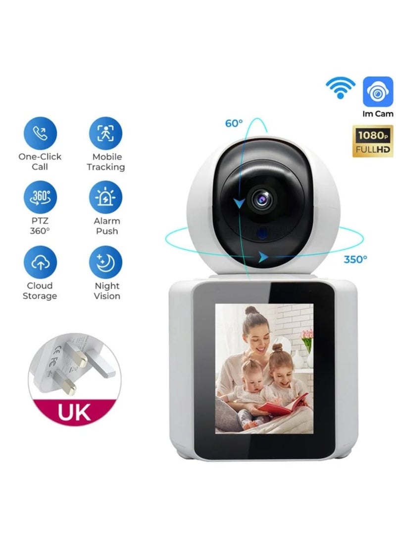 Full HD 360 Degree Camera: Panoramic View, Night Vision, AI Human Detection, Android/iOS Compatible, White, Full Protection