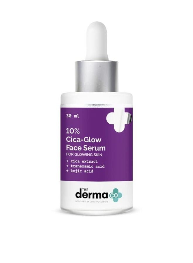 The Derma Co 10% Cica Glow Face Serum with Tranexamic Acid & Kojic Acid for Glowing Skin - 30ml